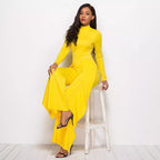 Women's Elegant and Flowing Long-Sleeve Jumpsuit