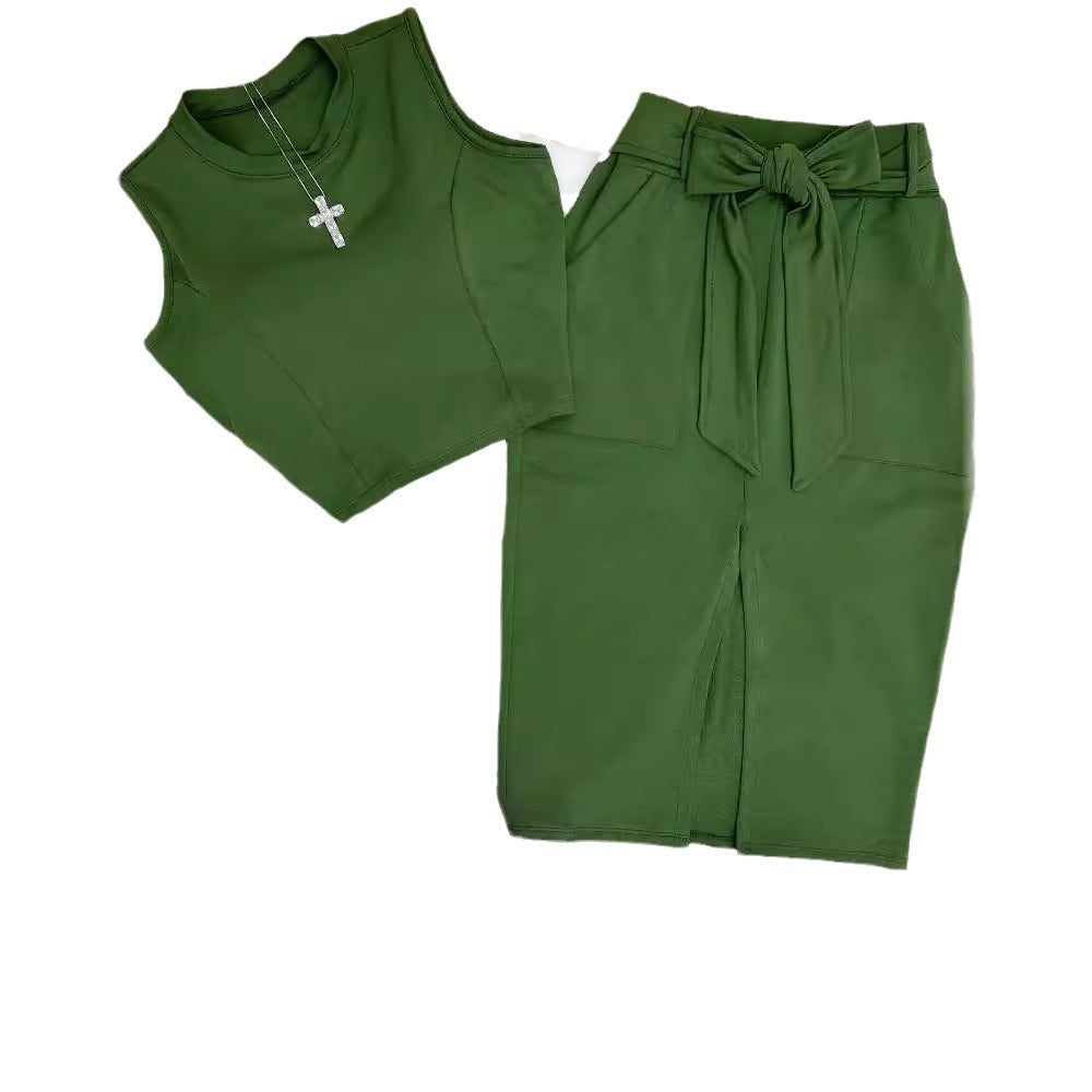 Women's Elegant and Fashionable Top with Wrap Skirt