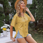 Women's Short-Sleeve Blouse with Knot Detail