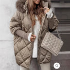 Women's Quilted Winter Parka with Detachable Hood
