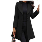 Women's Elegant Wool Coat with Double-Breasted Design