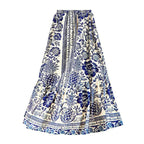 Women's Swimsuit with Floral Pattern and Chic Skirt