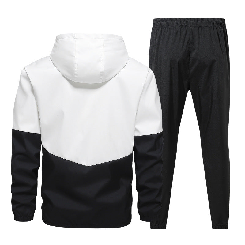 Men's Two-Piece Tracksuit Set with Hoodie and Elastic Jogging Pants