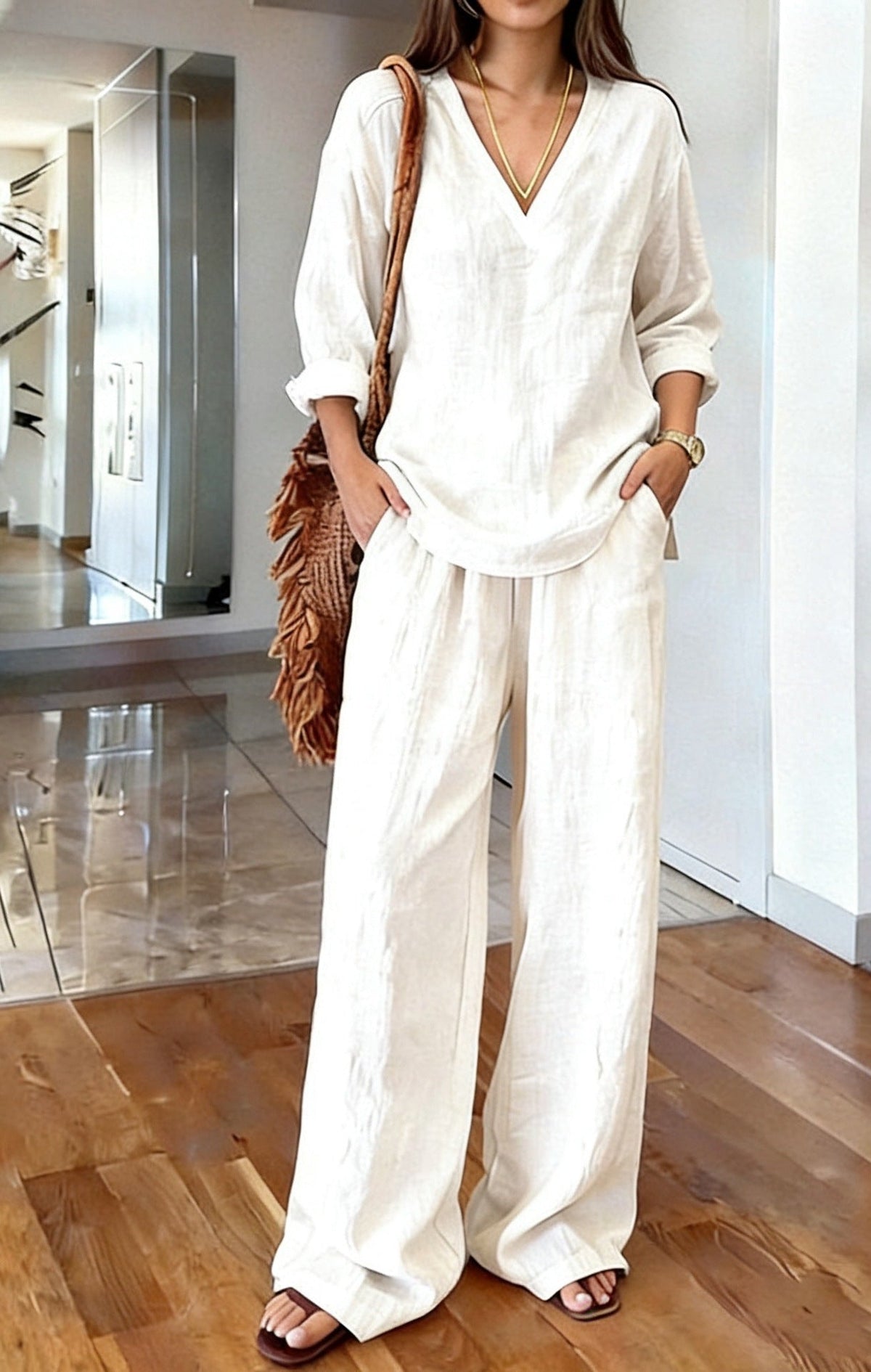 Comfortable Women's Pants with Relaxed Fit and Pockets