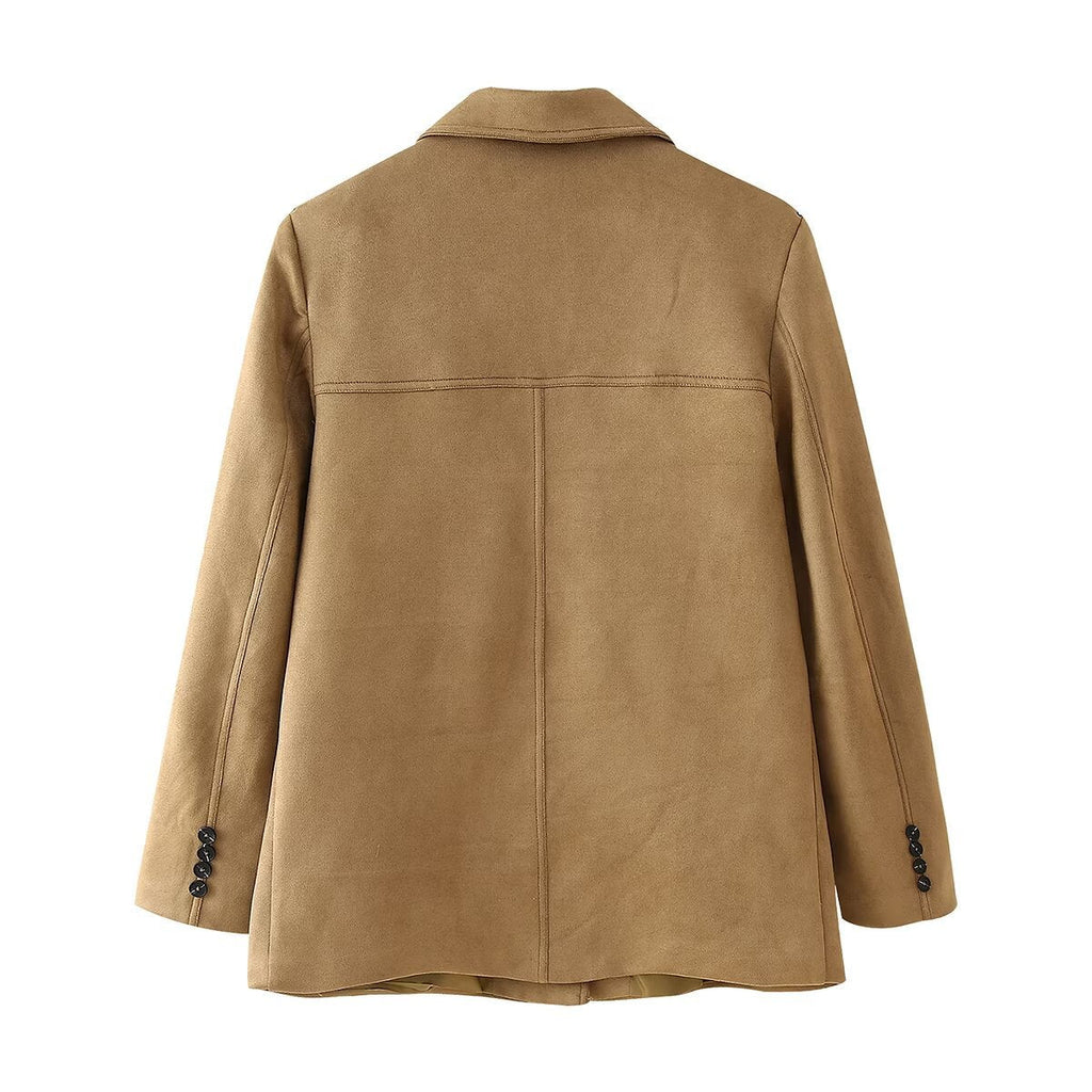 Women's Casual Faux Leather Blazer