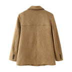 Women's Casual Faux Leather Blazer