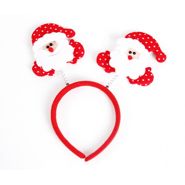 Festive Christmas Headband with Santa Figures