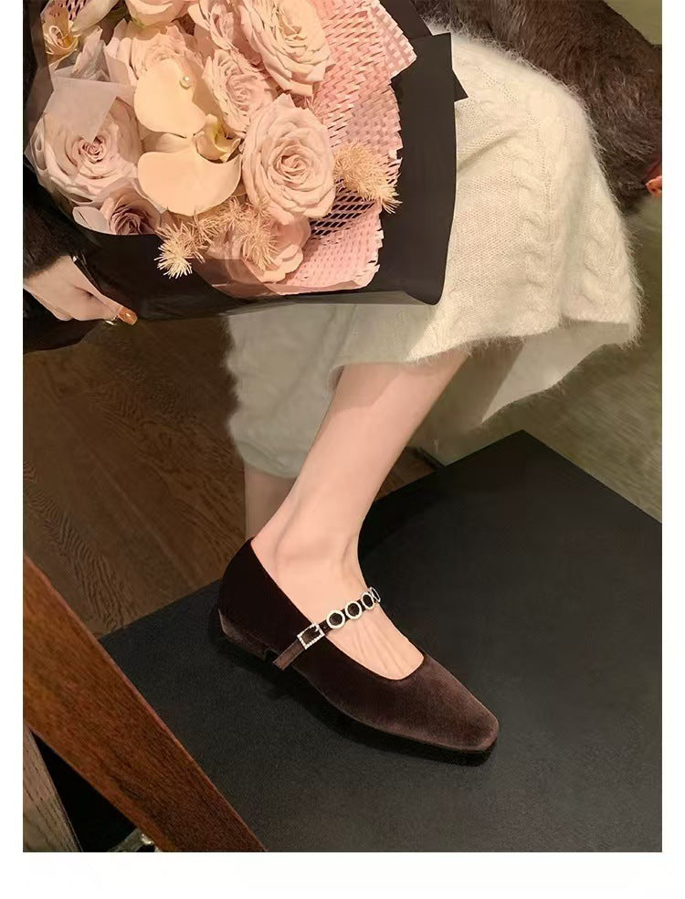 Women's Ballet Flats with Strap and Embellishments