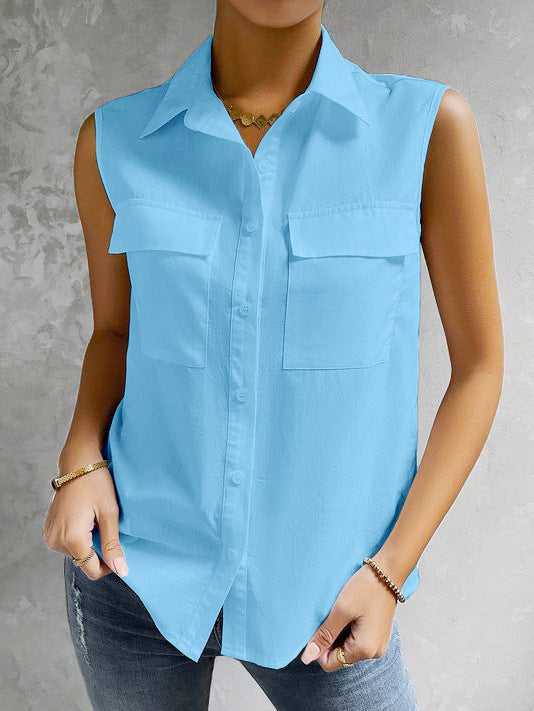 Sleeveless Shirt Blouse