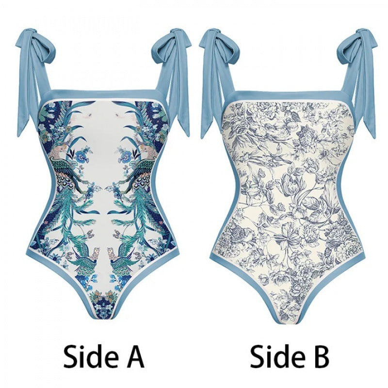 Women's Swimsuit Set with Elegant Wrap Skirt and Fashionable Bows