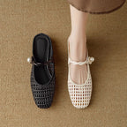 Women's Ballet Flats with Elegant Mesh Design and Stylish Strap