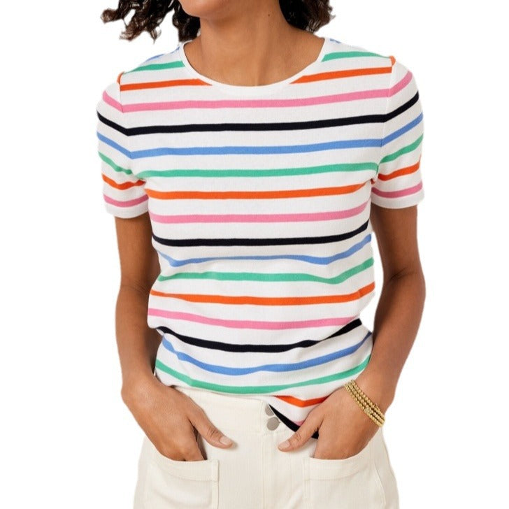 Women's Striped Short-Sleeve Casual Shirt