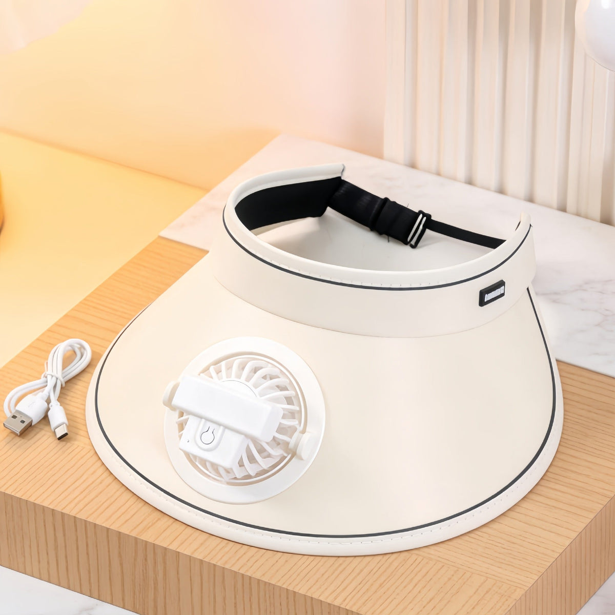 Women’s Wearable Cooling Hood with Integrated Fan
