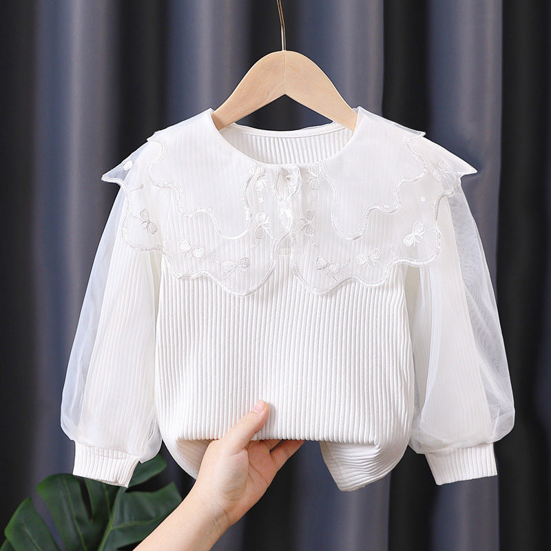 Women's Blouse with Elegant Lace Trim