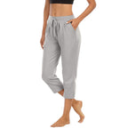 Women's Comfortable Casual Pants with Elastic Waistband and Side Pockets