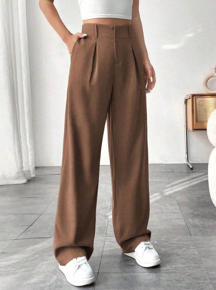 Elegant Wide-Leg Pleated Trousers