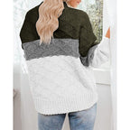 Women's Colorful Textured High-Neck Knit Sweater
