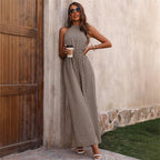 Women's Wide-Leg Jumpsuit with High Neck
