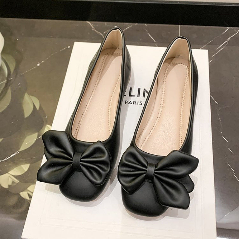 Women's Ballet Flats with Elegant Bow Detail