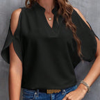 Elegant Women's Blouse with Cut-Out Sleeves