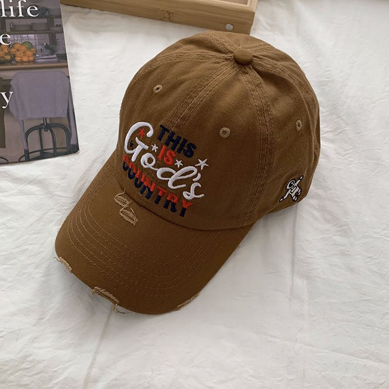 Men's Distressed Embroidered Baseball Cap