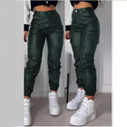 Women's Cargo Joggers with Elastic Waist and Side Pockets