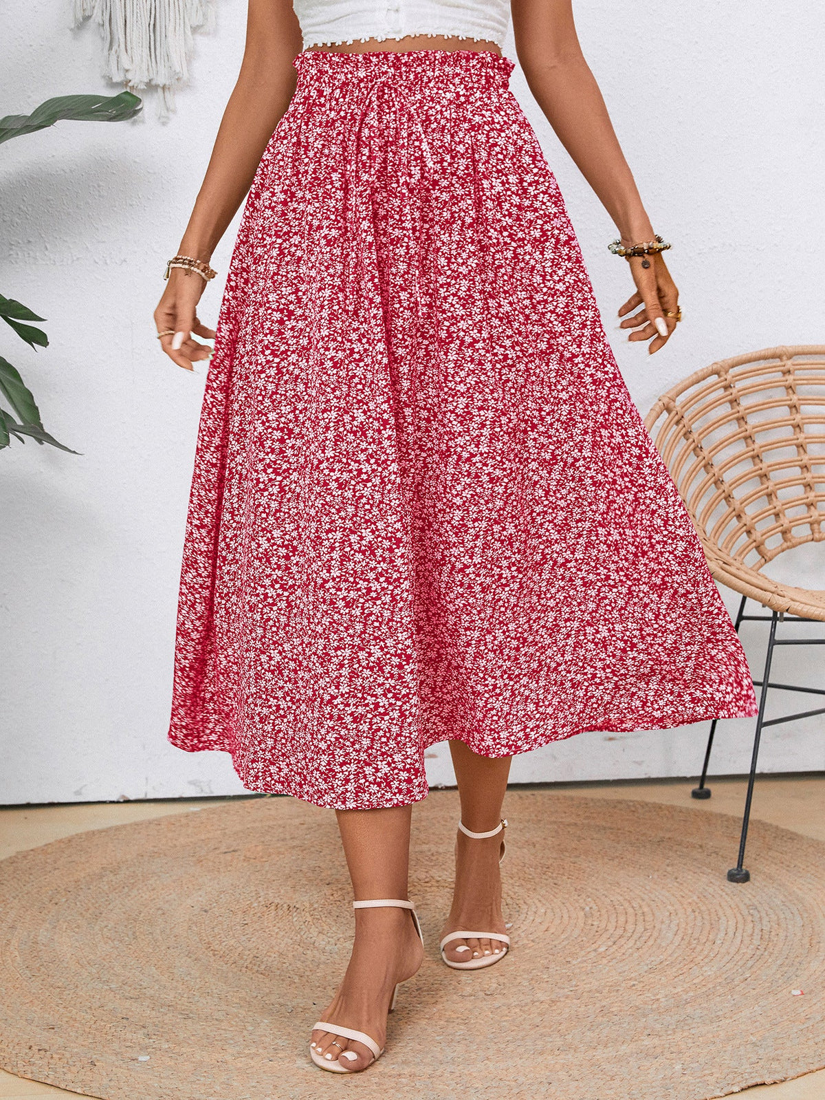 Women's Floral Midi Skirt