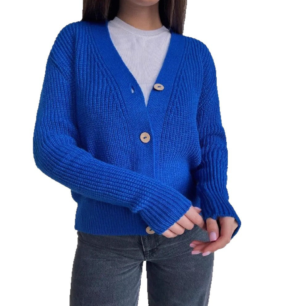 Women's Chunky Knit Cardigan with Buttons