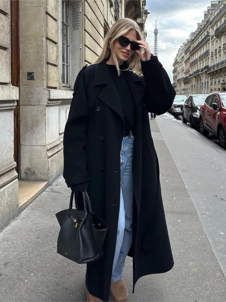 Elegant Trench Coat with Adjustable Belt