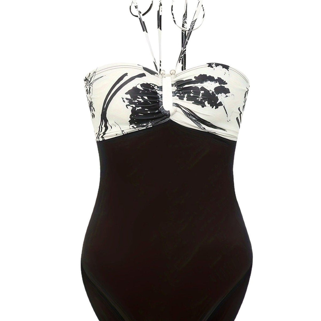 Women's Bandeau Swimsuit with Halter Design
