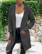 Casual Open-Side Cardigan with Deep Pockets