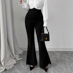 Women's High-Waisted Flared Trousers