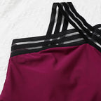 Women's Swimsuit with Ruffles and Cross-Back Straps