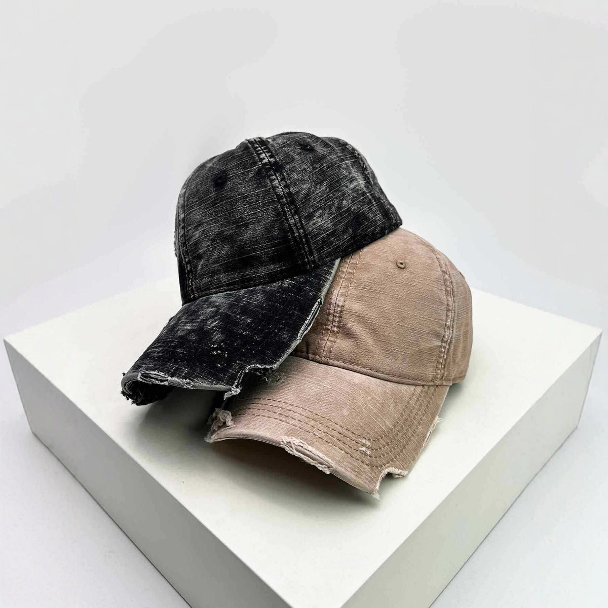 Men's Distressed Denim Baseball Hat