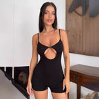 Women's Form-Fitting Jumpsuit with Cut-Out and Spaghetti Straps