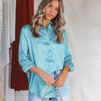 Elegant Blouse with Fine Texture and Full Button Placket