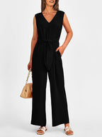 Women's Elegant Tailored Wide-Leg Jumpsuit