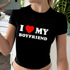Women's Lips Print Crop T-Shirt