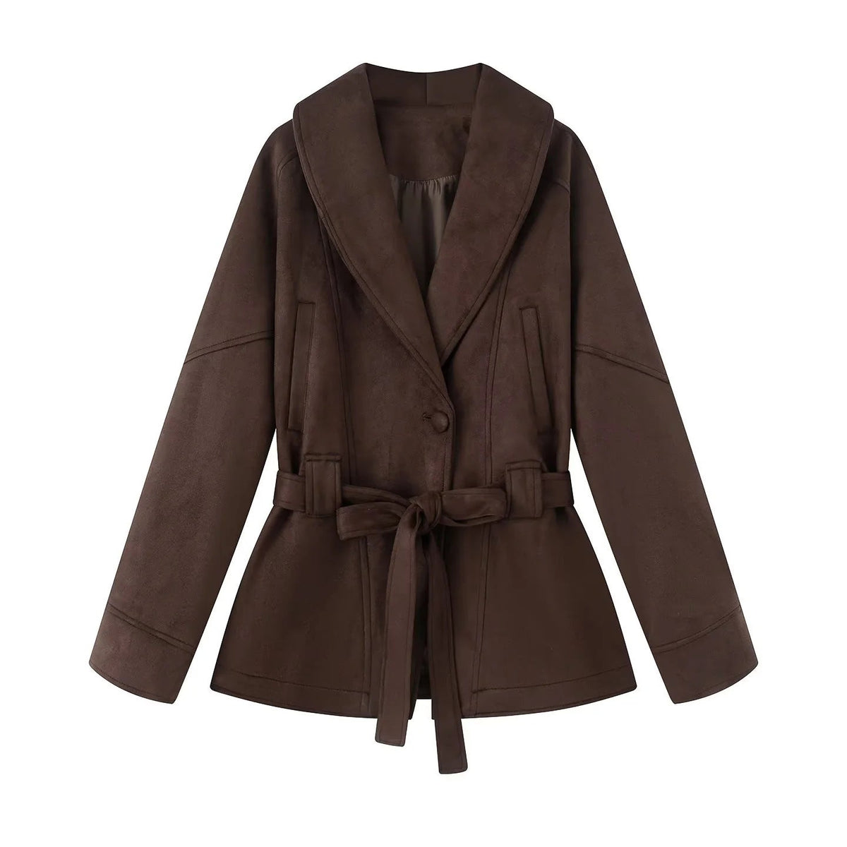 Elegant Transitional Jacket with Tie Belt