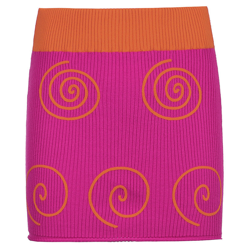 Women's Mini Skirt with Unique Spiral Design