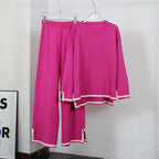 Women's Relaxed Loungewear Set with Contrast Hem Details