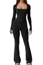 Women's Wide-Leg Bodysuit with Deep Neckline