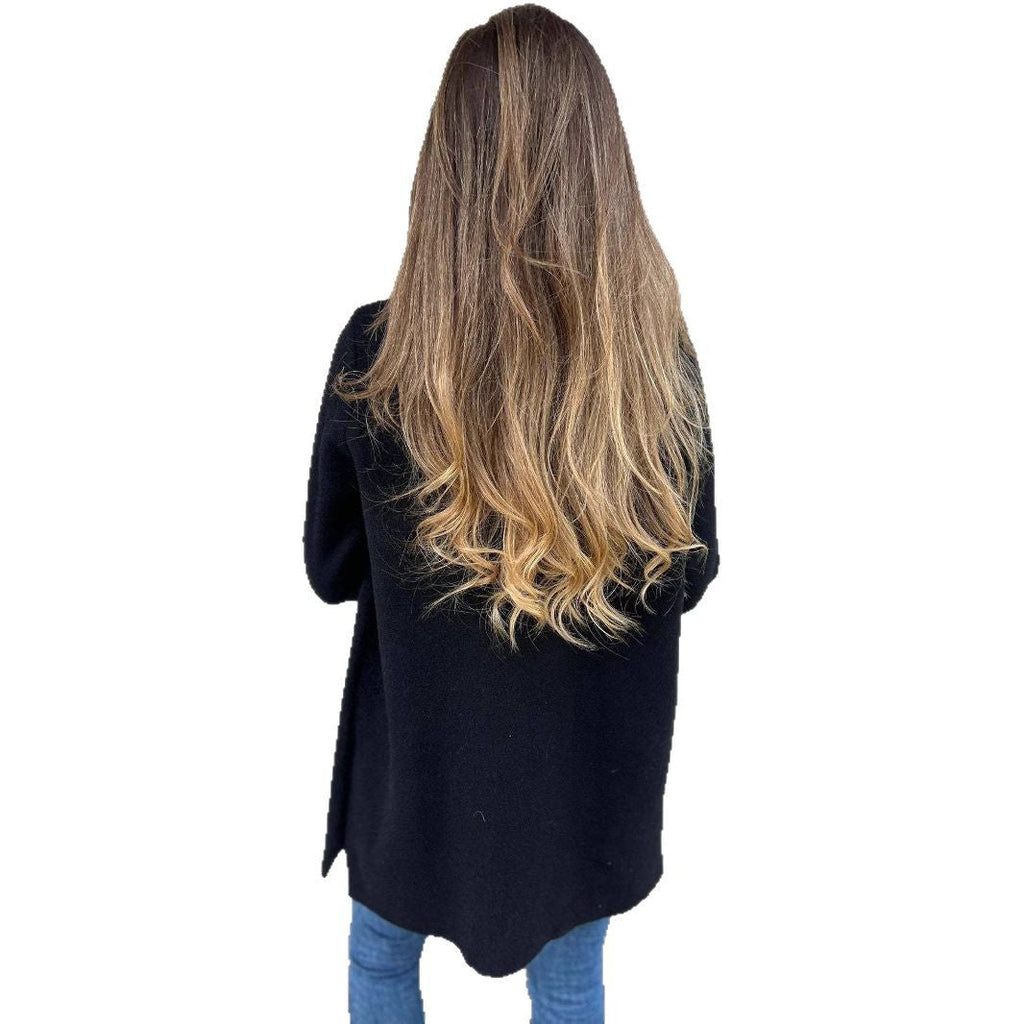 Women's Double-Breasted Fleece Coat with Large Lapel