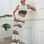 Elegant Cropped Top and Maxi Skirt Set