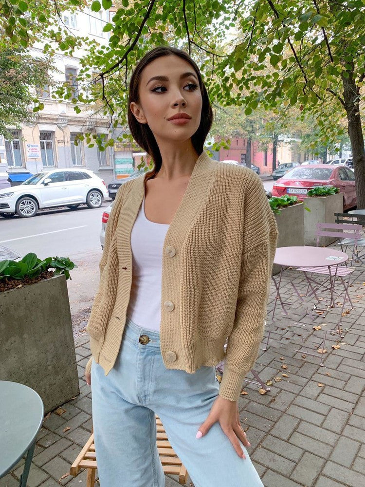 Women's Knit Cardigan with Button Detail