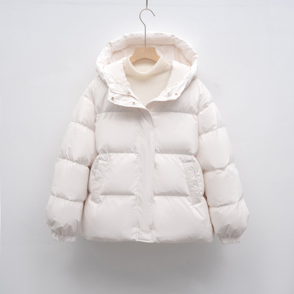 Women's Fashionable Winter Jacket with Voluminous Puff Sleeves