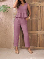 Elegant Jumpsuit with Modern Ruching and Casual Cut