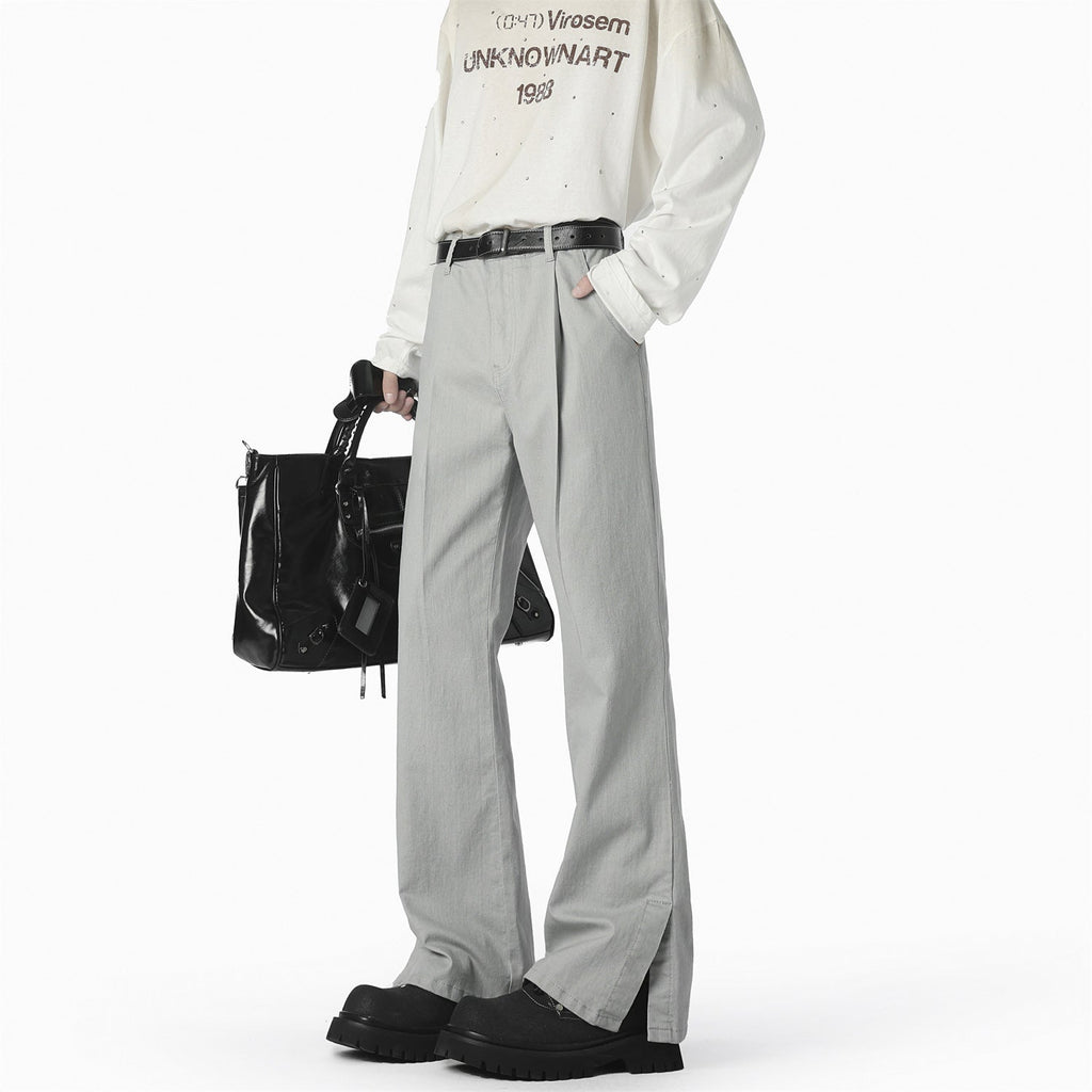 Women's Elegant Wide-Leg Casual Trousers with Fine Pleats