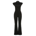 Elegant High-Neck Fitted Jumpsuit
