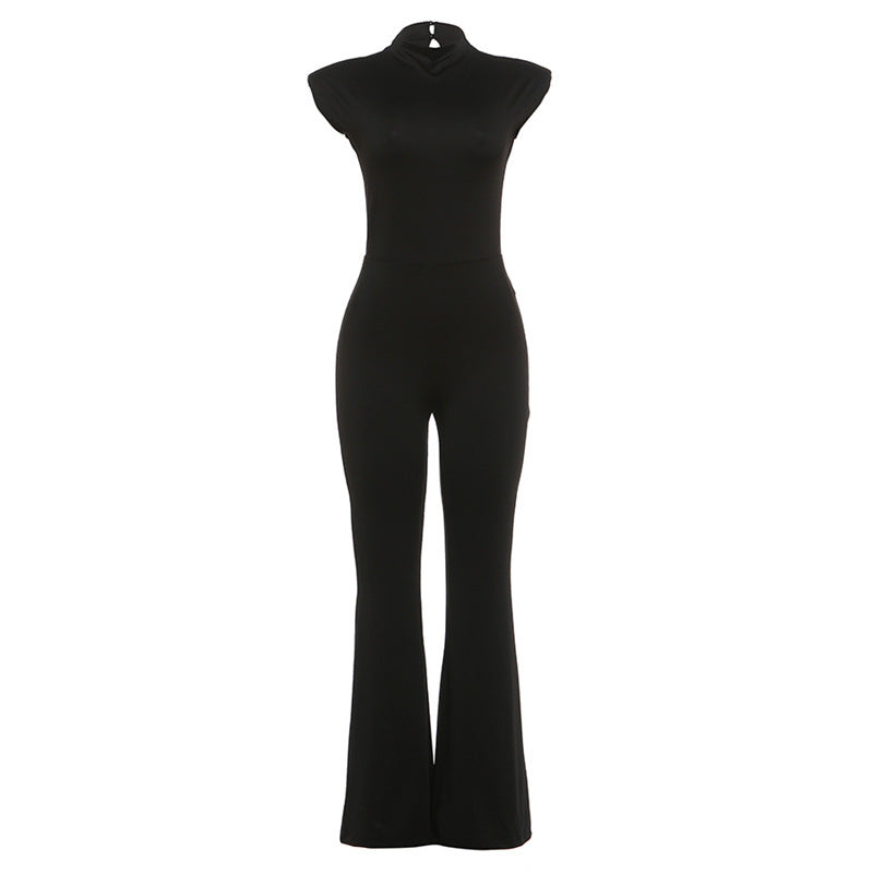 Elegant High-Neck Fitted Jumpsuit